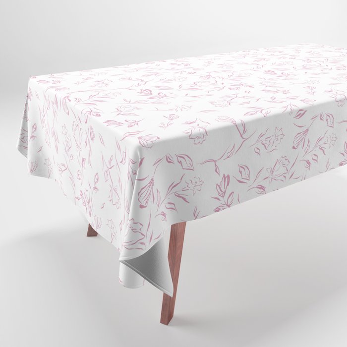 Pink romantic wildflowers Tablecloth Gallery Image 1