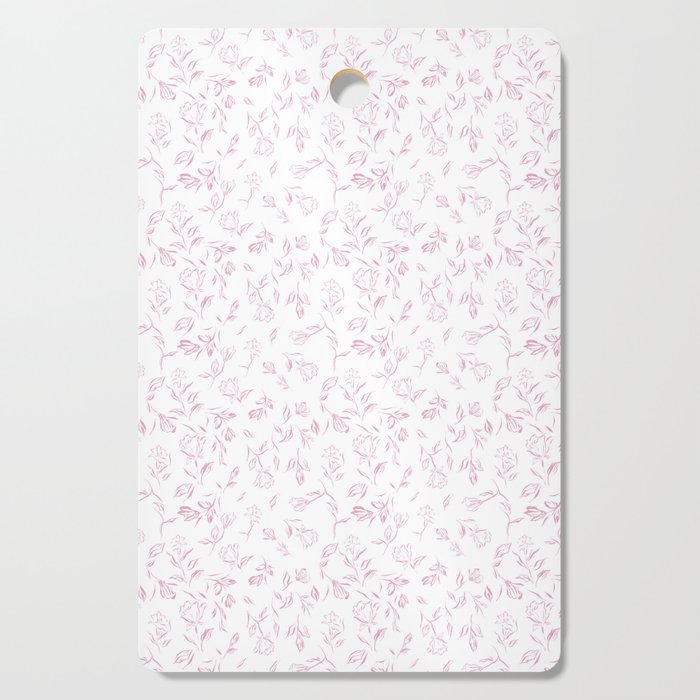 Pink romantic wildflowers Cutting Board Gallery Image 1