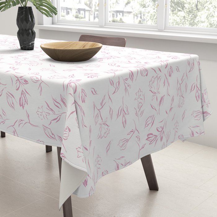 Pink romantic wildflowers Tablecloth Gallery Image 3