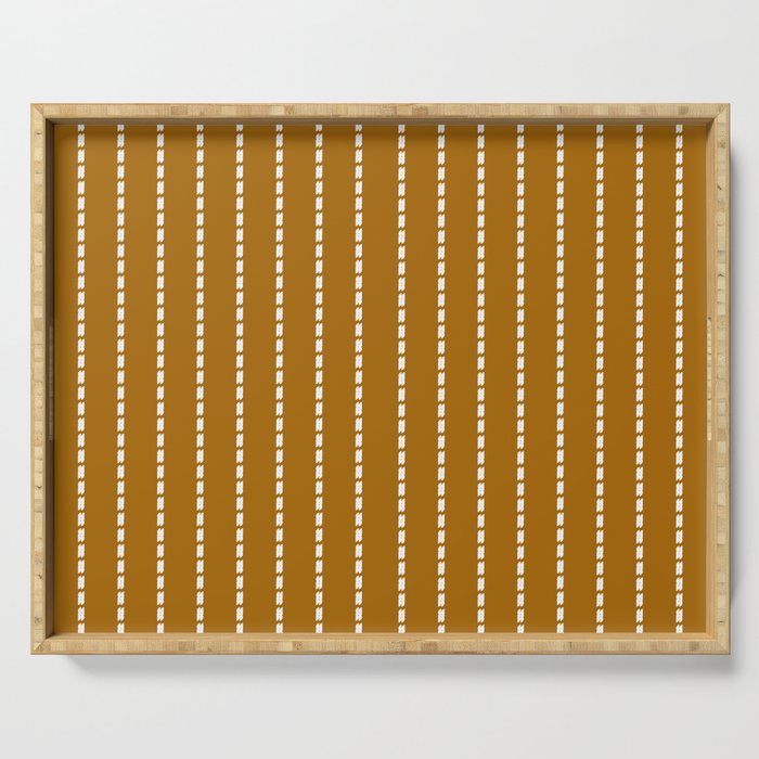 Dashed Lines (Golden Brown) Serving Tray Gallery Image 1