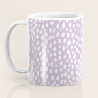 Handmade polka dot brush spots (white/lavender) Coffee Mug Gallery Image 3