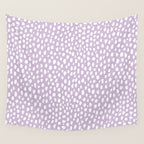 Handmade polka dot brush spots (white/lavender) Wall Tapestry Gallery Image 4