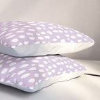 Handmade polka dot brush spots (white/lavender) Pillow Sham Gallery Image 3