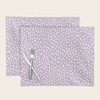 Handmade polka dot brush spots (white/lavender) Placemat Gallery Image 1
