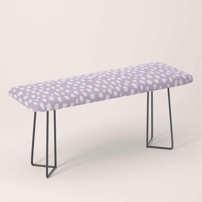 Handmade polka dot brush spots (white/lavender) Bench Gallery Image 1