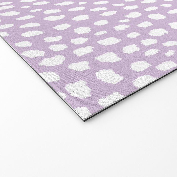 Handmade polka dot brush spots (white/lavender) Welcome Mat Gallery Image 2
