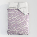 Handmade polka dot brush spots (white/lavender) Comforter Gallery Image 6