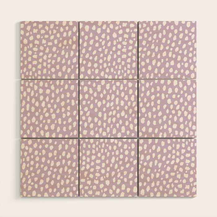 Handmade polka dot brush spots (white/lavender) Wood Wall Art Gallery Image 1