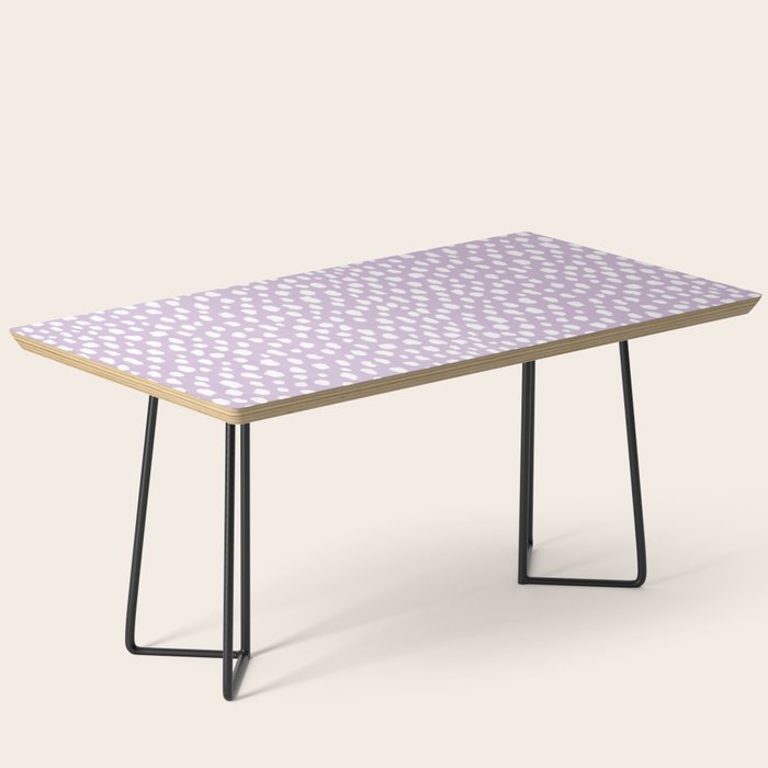 Handmade polka dot brush spots (white/lavender) Coffee Table Gallery Image 1