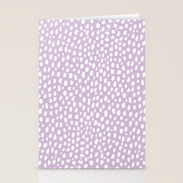 Handmade polka dot brush spots (white/lavender) Stationery Card Gallery Image 2