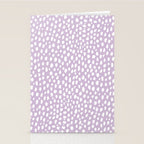 Handmade polka dot brush spots (white/lavender) Stationery Card Gallery Image 2