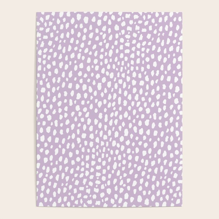 Handmade polka dot brush spots (white/lavender) Poster Gallery Image 1