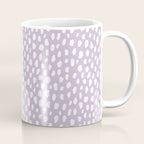 Handmade polka dot brush spots (white/lavender) Coffee Mug Gallery Image 1