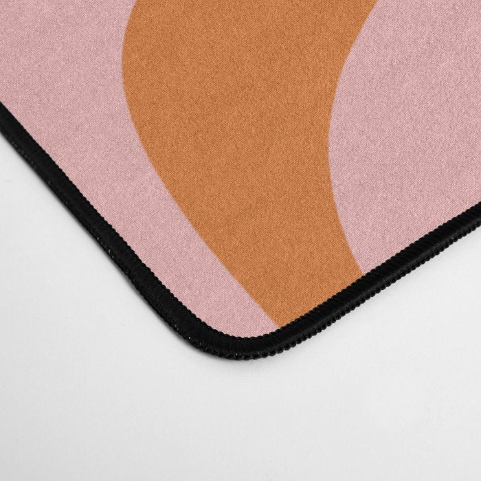 Liquid Swirl Retro Abstract Pattern in Orange Pink Cream Desk Mat Gallery Image 4