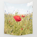 Wildflower Field | Poppy Flower in a Garden in Holland Art Print | Floral Summer Photography Wall Tapestry Gallery Image 4