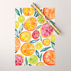 Sliced Citrus Watercolor Wrapping Paper Gallery Image 1