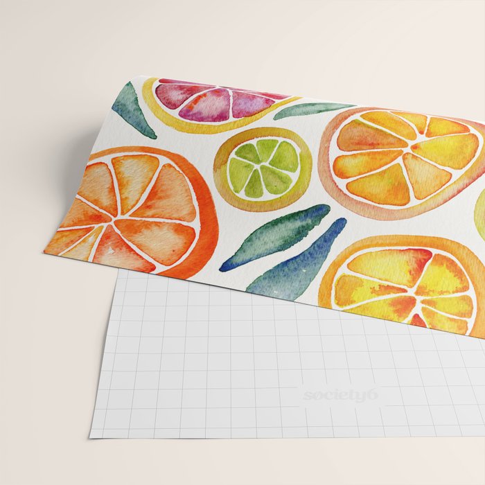Sliced Citrus Watercolor Wrapping Paper Gallery Image 2