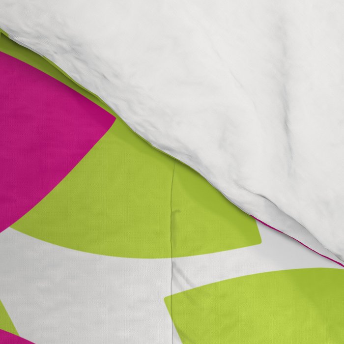 Bold Colorful Hot Pink Lime Orange Dahlia Flower Burst Petals Comforter Gallery Image 4