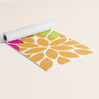 Bold Colorful Hot Pink Lime Orange Dahlia Flower Burst Petals Yoga Mat Gallery Image 2