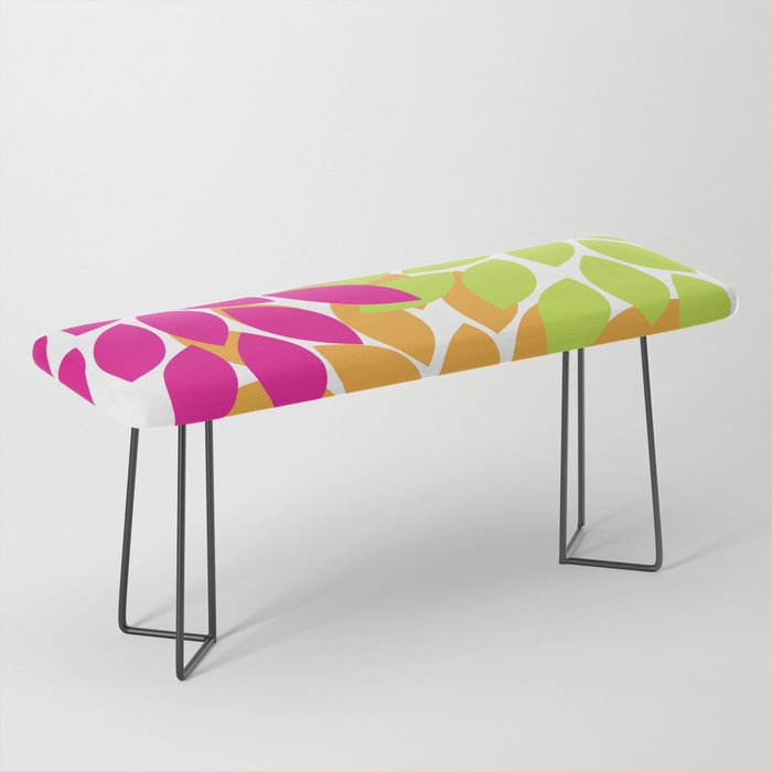 Bold Colorful Hot Pink Lime Orange Dahlia Flower Burst Petals Bench Gallery Image 1