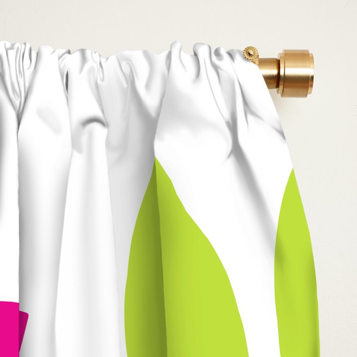 Bold Colorful Hot Pink Lime Orange Dahlia Flower Burst Petals Window Curtain Gallery Image 2