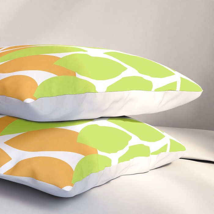 Bold Colorful Hot Pink Lime Orange Dahlia Flower Burst Petals Pillow Sham Gallery Image 3