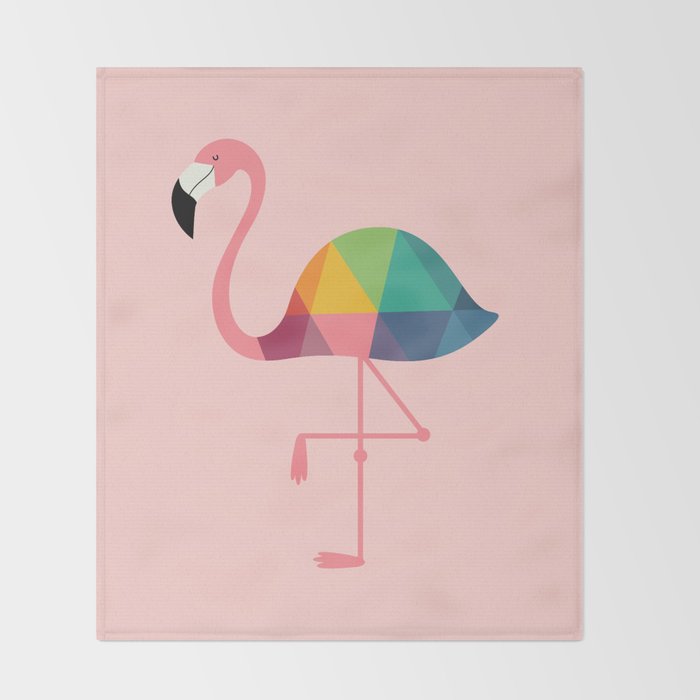 Rainbow Flamingo Throw Blanket Gallery Image 2