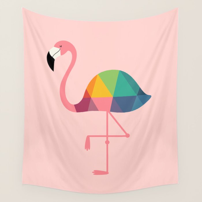 Rainbow Flamingo Wall Tapestry Gallery Image 1