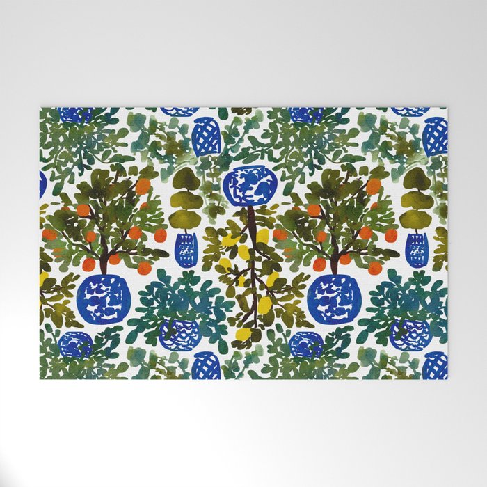 Chinoiserie Kitchen Welcome Mat Gallery Image 1