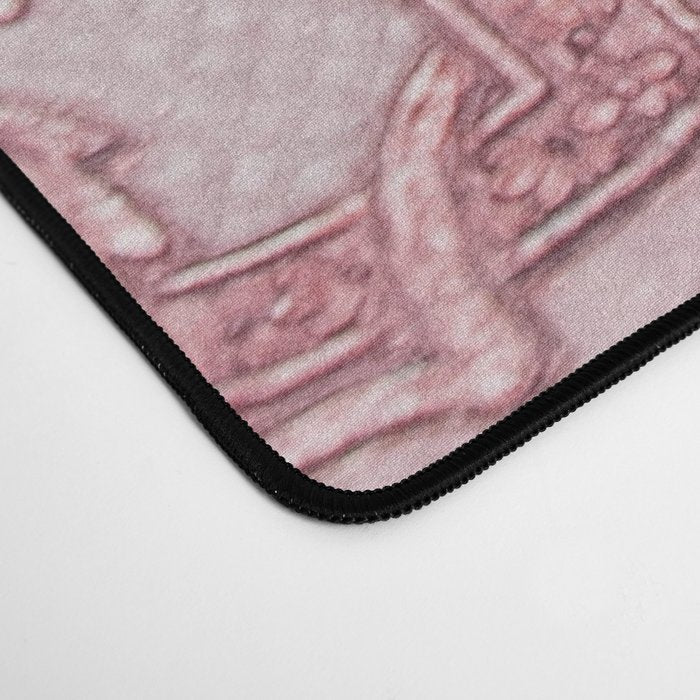 Elegant chic pink burgundy grunge floral damask Desk Mat Gallery Image 4