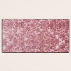 Elegant chic pink burgundy grunge floral damask Desk Mat Gallery Image 3