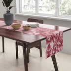 Elegant chic pink burgundy grunge floral damask Table Runner Gallery Image 2