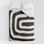 Mid Century Modern Atomic Rings 222 Yellow and Black Duvet Cover Gallery Image 6