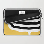 Mid Century Modern Atomic Rings 222 Yellow and Black Laptop Sleeve Gallery Image 2