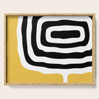 Mid Century Modern Atomic Rings 222 Yellow and Black Serving Tray Gallery Image 1