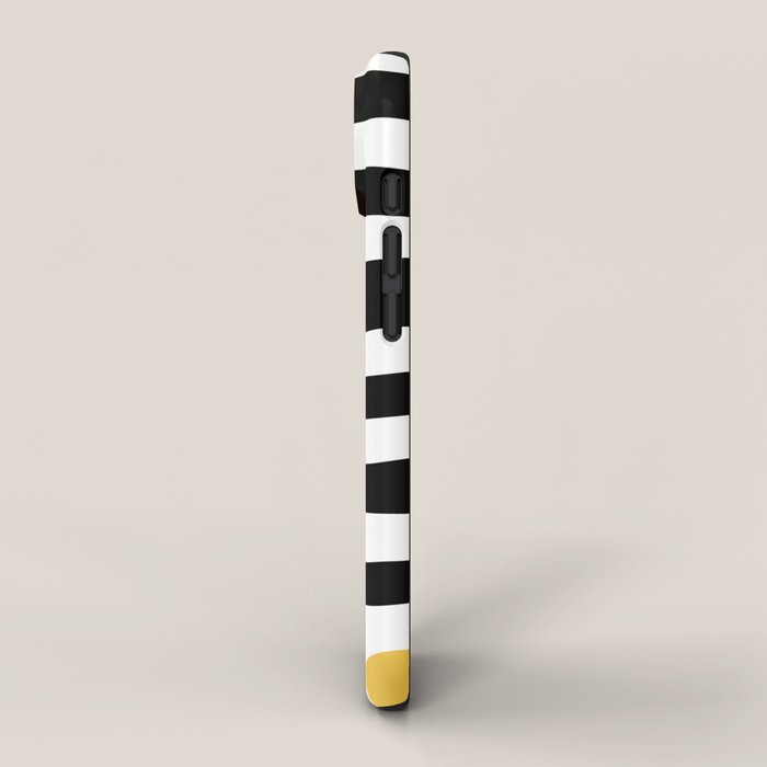 Mid Century Modern Atomic Rings 222 Yellow and Black iPhone Case Gallery Image 2