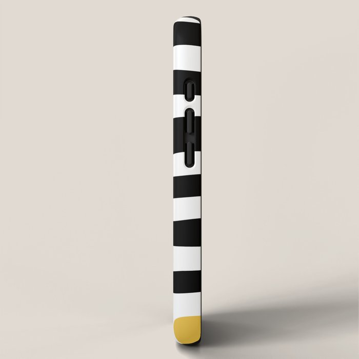 Mid Century Modern Atomic Rings 222 Yellow and Black iPhone Case Gallery Image 2