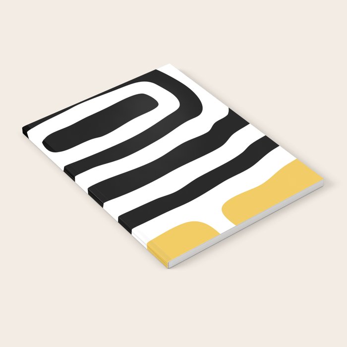 Mid Century Modern Atomic Rings 222 Yellow and Black Notebook Gallery Image 1