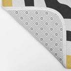 Mid Century Modern Atomic Rings 222 Yellow and Black Bath Mat Gallery Image 2