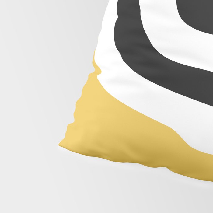Mid Century Modern Atomic Rings 222 Yellow and Black Pillow Sham Gallery Image 4