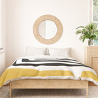 Mid Century Modern Atomic Rings 222 Yellow and Black Duvet Cover Gallery Image 3