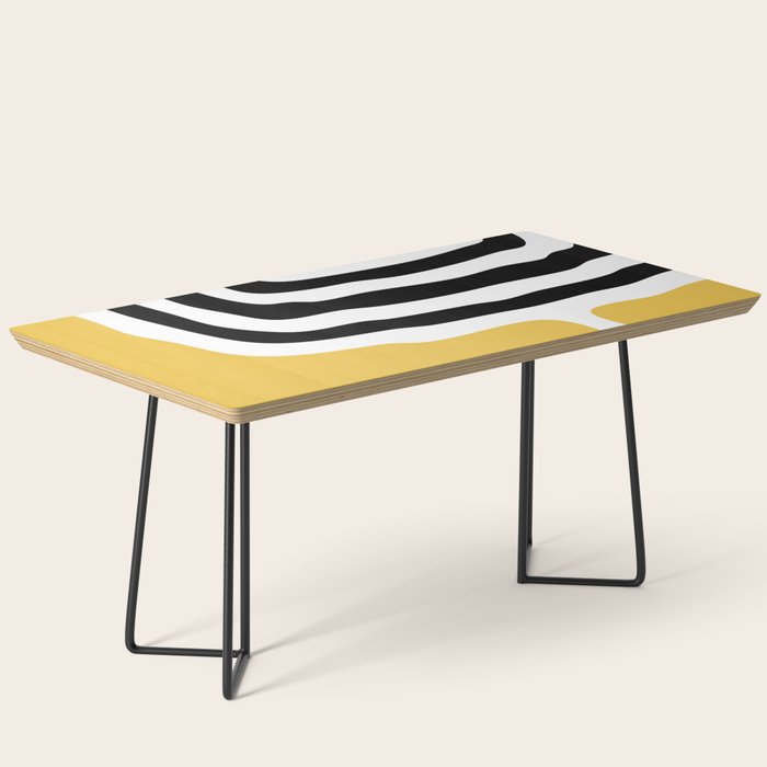 Mid Century Modern Atomic Rings 222 Yellow and Black Coffee Table Gallery Image 1