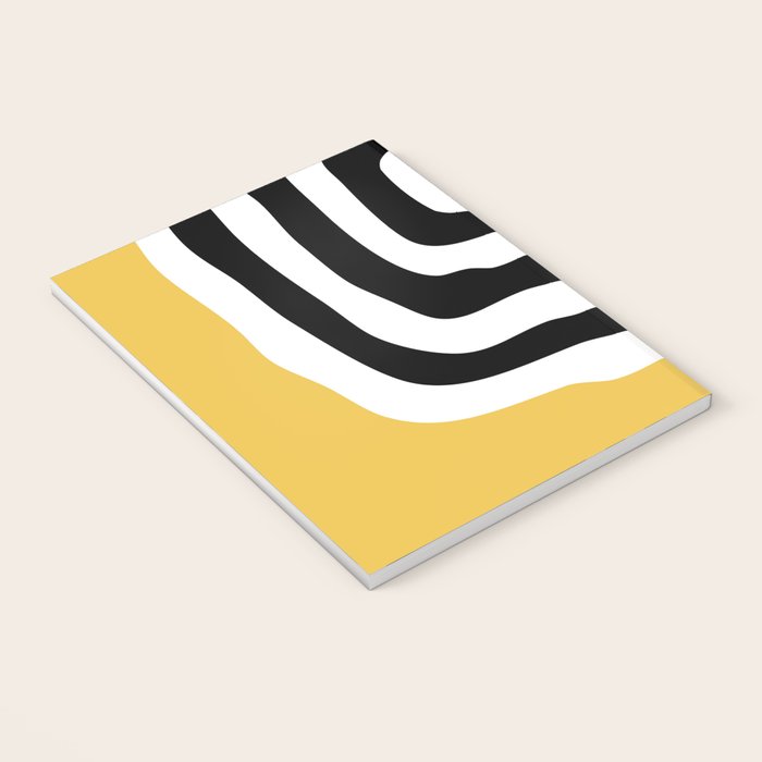Mid Century Modern Atomic Rings 222 Yellow and Black Notebook Gallery Image 3