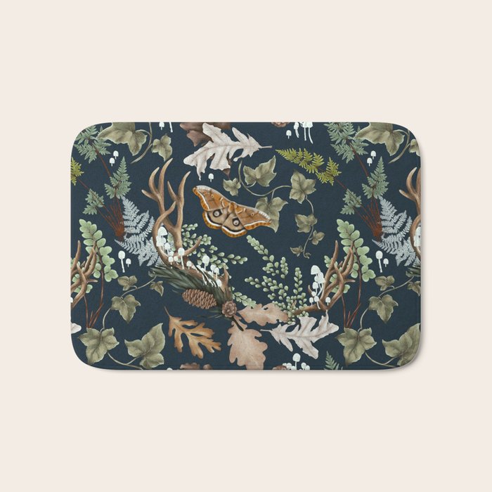 Bohemian leafy forest at night Bath Mat Gallery Image 1