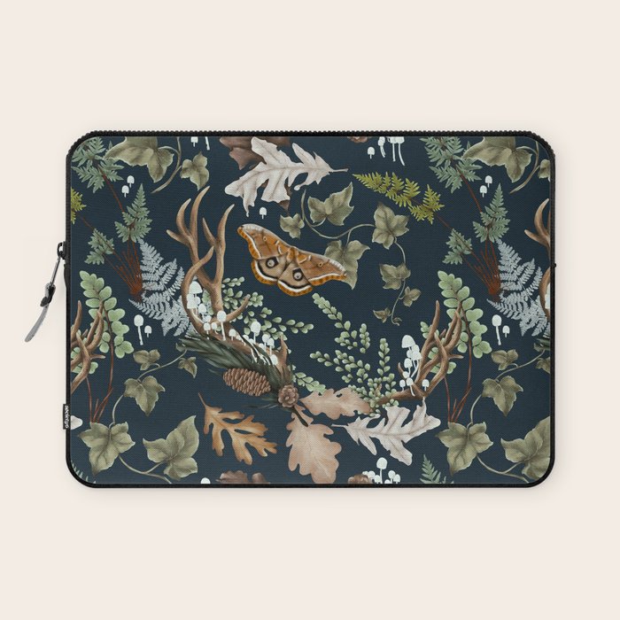 Bohemian leafy forest at night Laptop Sleeve Gallery Image 1