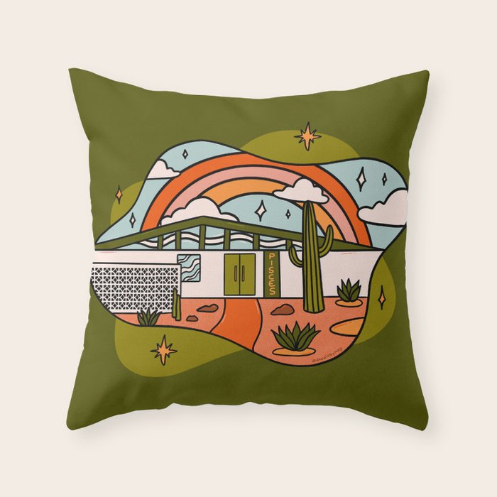 Pisces Mid Century House Throw Pillow Gallery Image 1