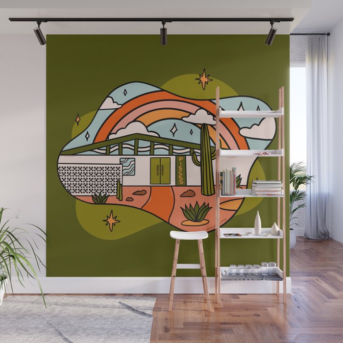 Pisces Mid Century House Wall Mural Gallery Image 1