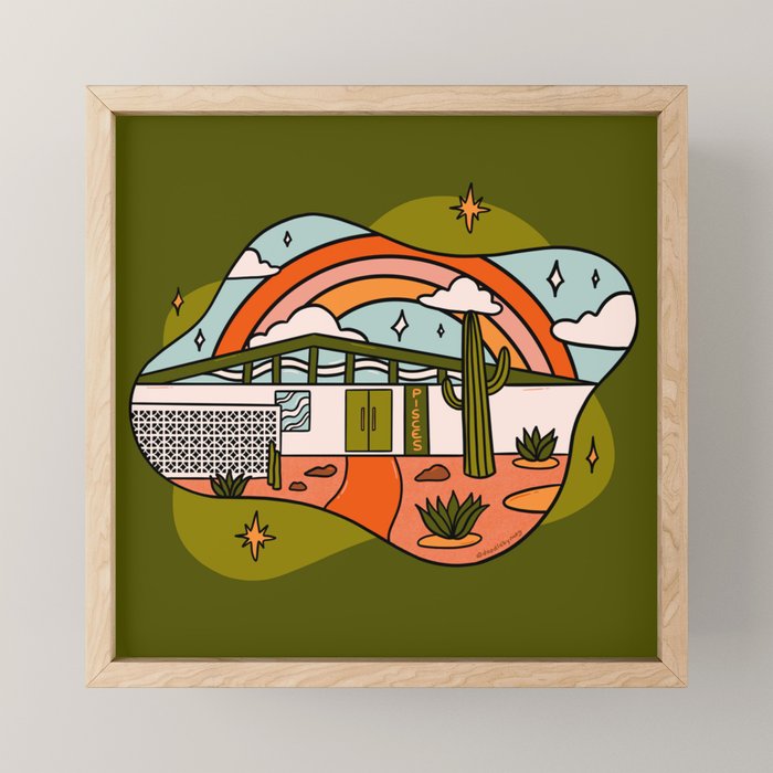 Pisces Mid Century House Mini Art Print Gallery Image 1