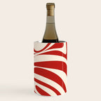 New Groove Retro Swirl Abstract Pattern in Red and Almond Cream Wine Chiller Gallery Image 2