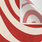 New Groove Retro Swirl Abstract Pattern in Red and Almond Cream Wall Tapestry Gallery Image 3